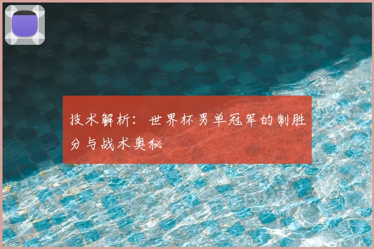 技术解析：世界杯男单冠军的制胜分与战术奥秘